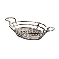 Chrome Oblong Wire Basket with Ramekin Holders Chrome Oblong Wire Basket with Ramekin Holders
