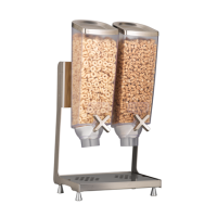 Two-Container Table Top Dispenser With Stainless Steel Stand & Catch Tray