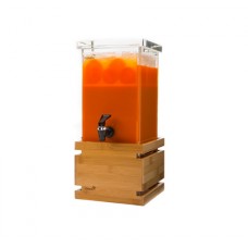 1 Gallon Rectangular Bamboo Base Beverage Dispenser