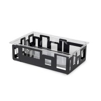 Rectangular Black Matte Ice Tub With Acrylic Insert