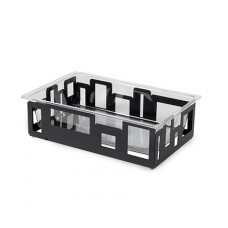 Rectangular Black Matte Ice Tub With Acrylic Insert